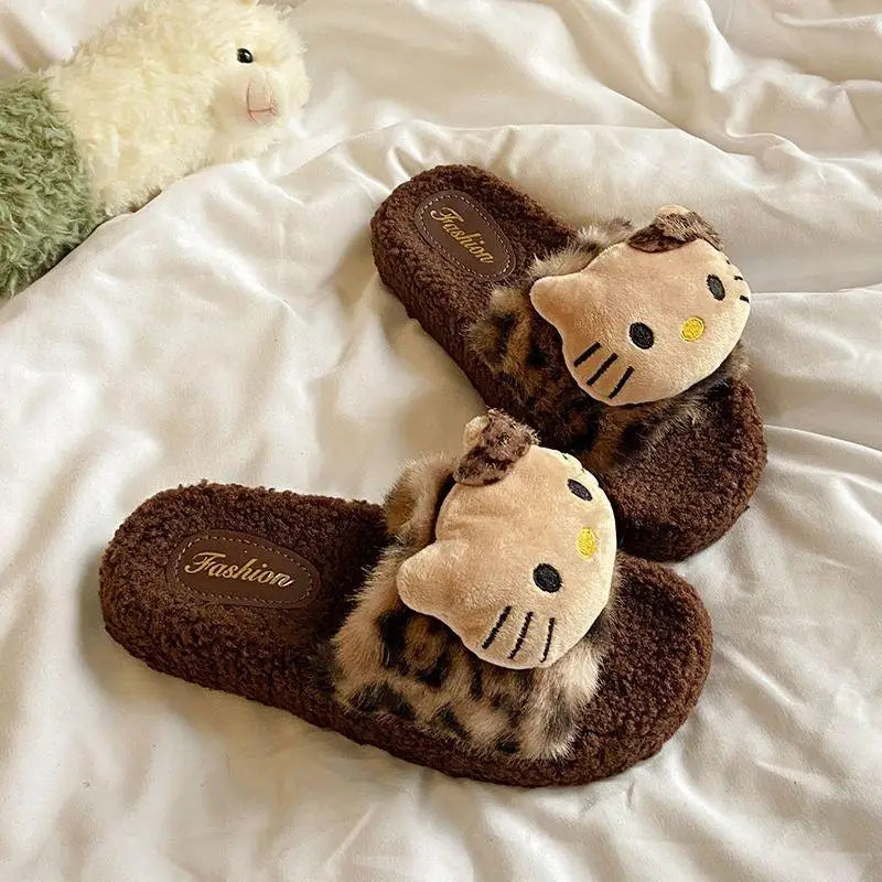 Hello Kitty Sanrio Winter Plush Slippers - Image 4