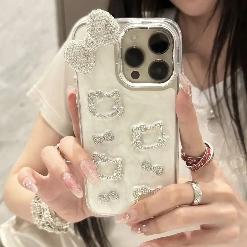 Hello Kitty Anime Diamond Three-Dimensional Chain Phone Case - Image 8