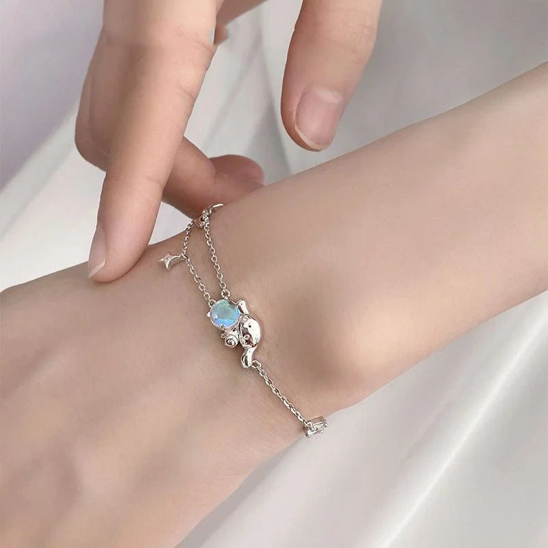 Anime Kawaii Sanrio Cinnamoroll 925 Silver Bracelet - Image 3