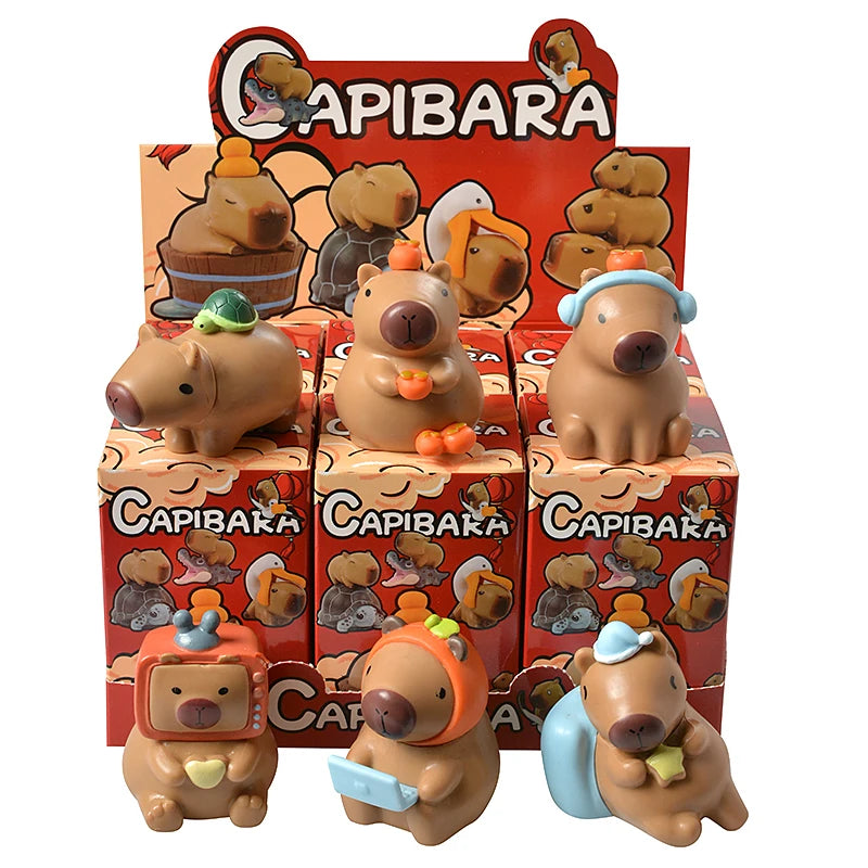 6Pcs Blind Box Capybara Animal Figure Set