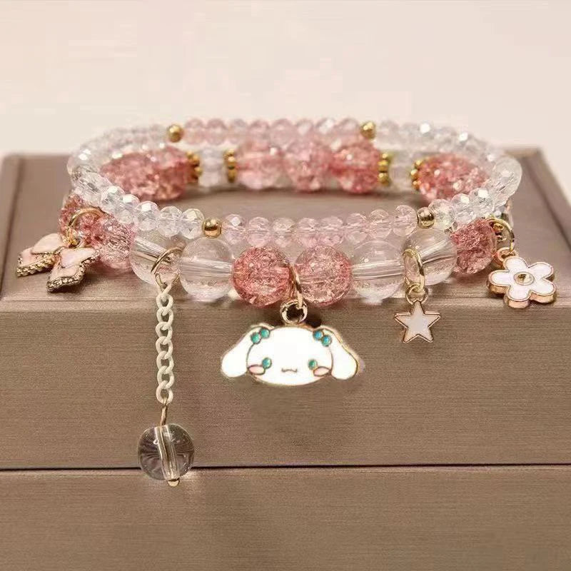 1PCS Kawaii Sanrio Kuromi & My Melody Crystal Beads Bracelet - Image 6