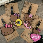 Sanrio Hello Kitty Black Skin Cartoon Baggage Tag