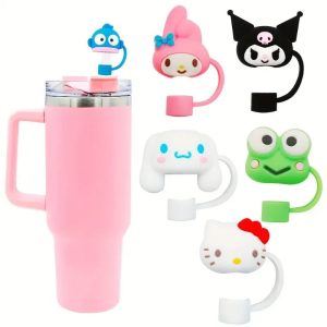 6pcs Sanrio Reusable Straw Toppers Set