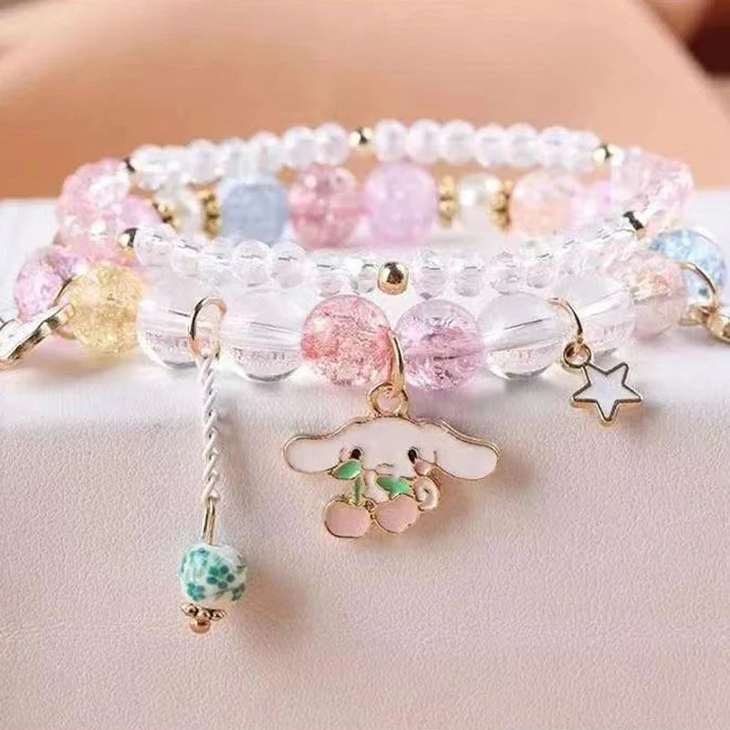 1PCS Kawaii Sanrio Kuromi & My Melody Crystal Beads Bracelet - Image 23