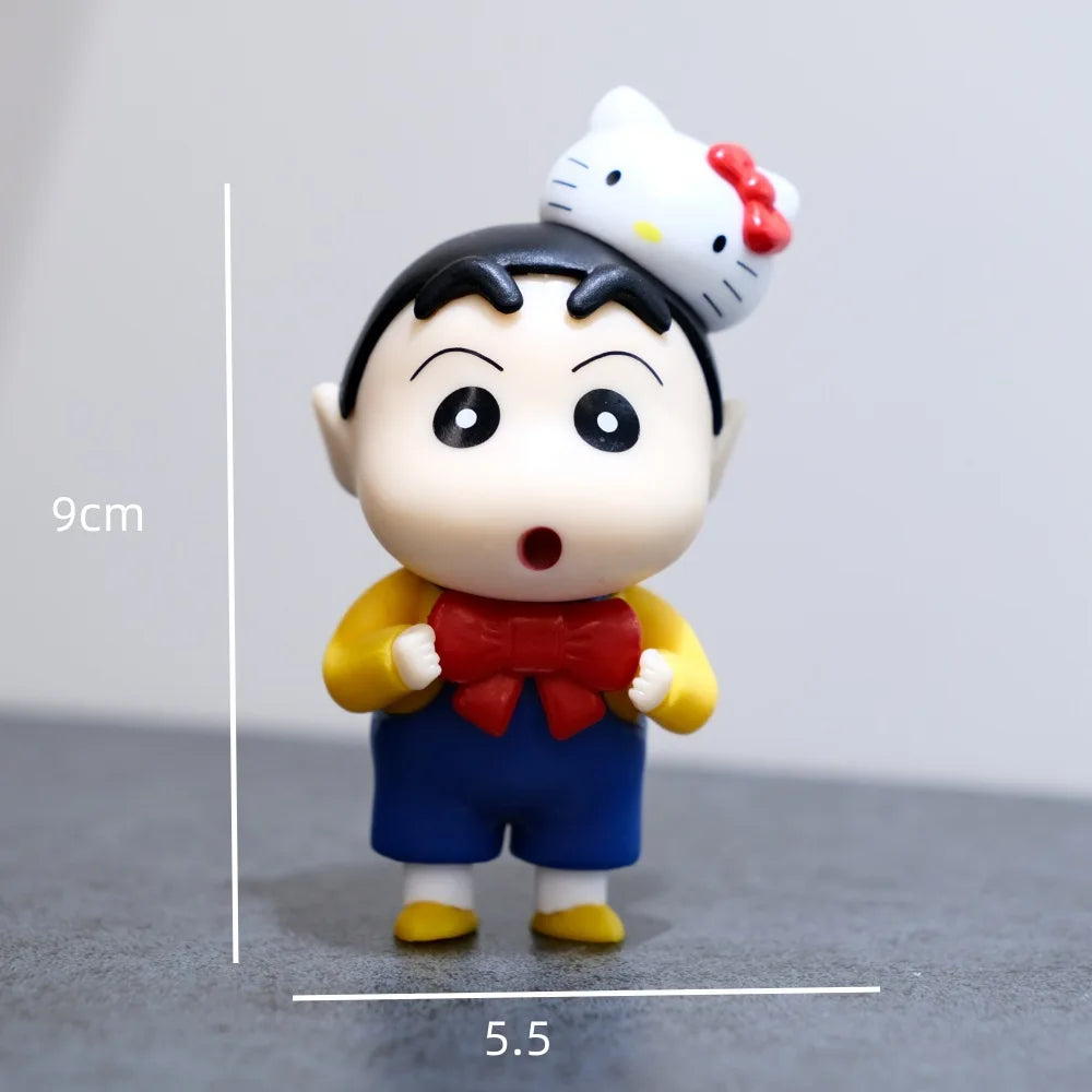 Anime Crayon Shin-Chan Cos Sanrio Hello Kitty Kawaii GK Model Doll - Image 2