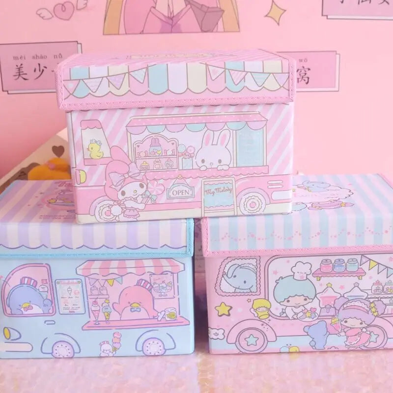 Cute Sanrio Cinnamoroll My Melody Cartoon Desktop Storage Box - Image 2
