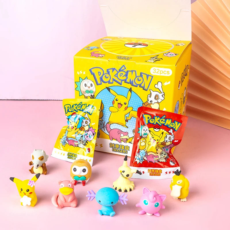 32pcs/Set Pokémon & Sanrio Anime DIY Cartoon Pencil Erasers - Image 4