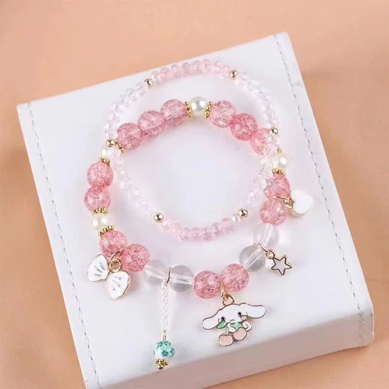 1PCS Kawaii Sanrio Kuromi & My Melody Crystal Beads Bracelet - Image 23